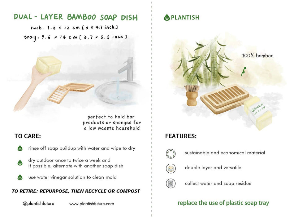 Dual-layer Bamboo Soap Dish - Mortise And Tenon
