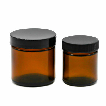 AMBER GLASS JAR 100ML OR 50ML WITH CAP - Mortise And Tenon
