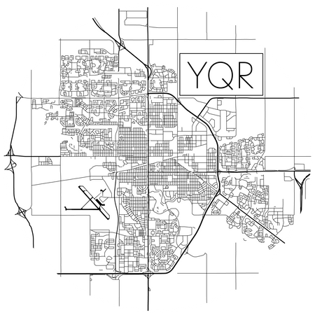 City of Regina Line Map - 3" Waterproof Sticker - Mortise And Tenon