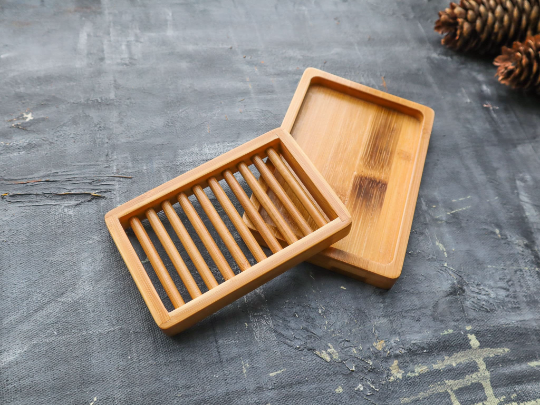 Dual-layer Bamboo Soap Dish - Mortise And Tenon