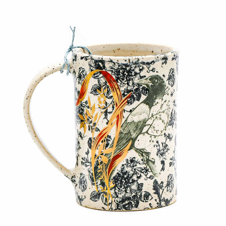 Wildfire Ceramics - Red Winged Black Bird Mug #17 - Mortise And Tenon
