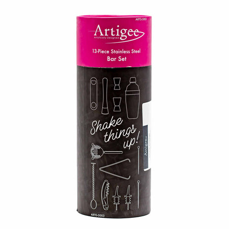 13 Piece Stainless Steel Bar Set - Mortise And Tenon