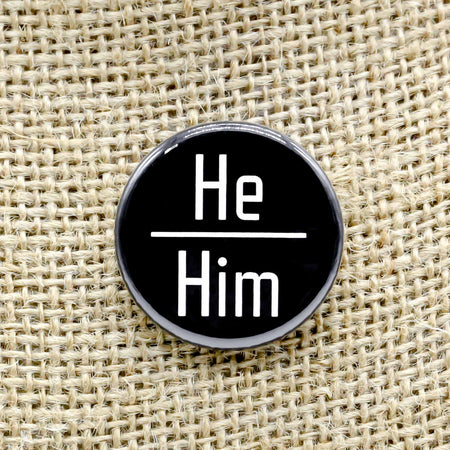 YQR Buttons - He/Him - Mortise And Tenon