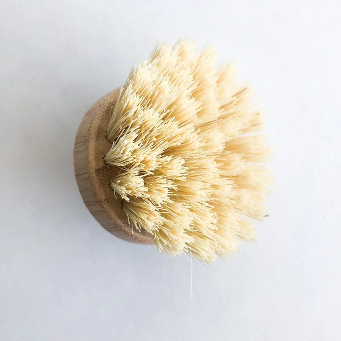 Natural Bamboo Pot & Dish Brush With Replaceable Head - Mortise And Tenon