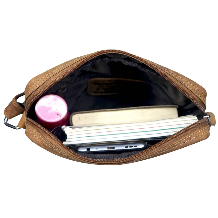 Dan men's leather crossbody bag, small shoulder bag, mobile phone