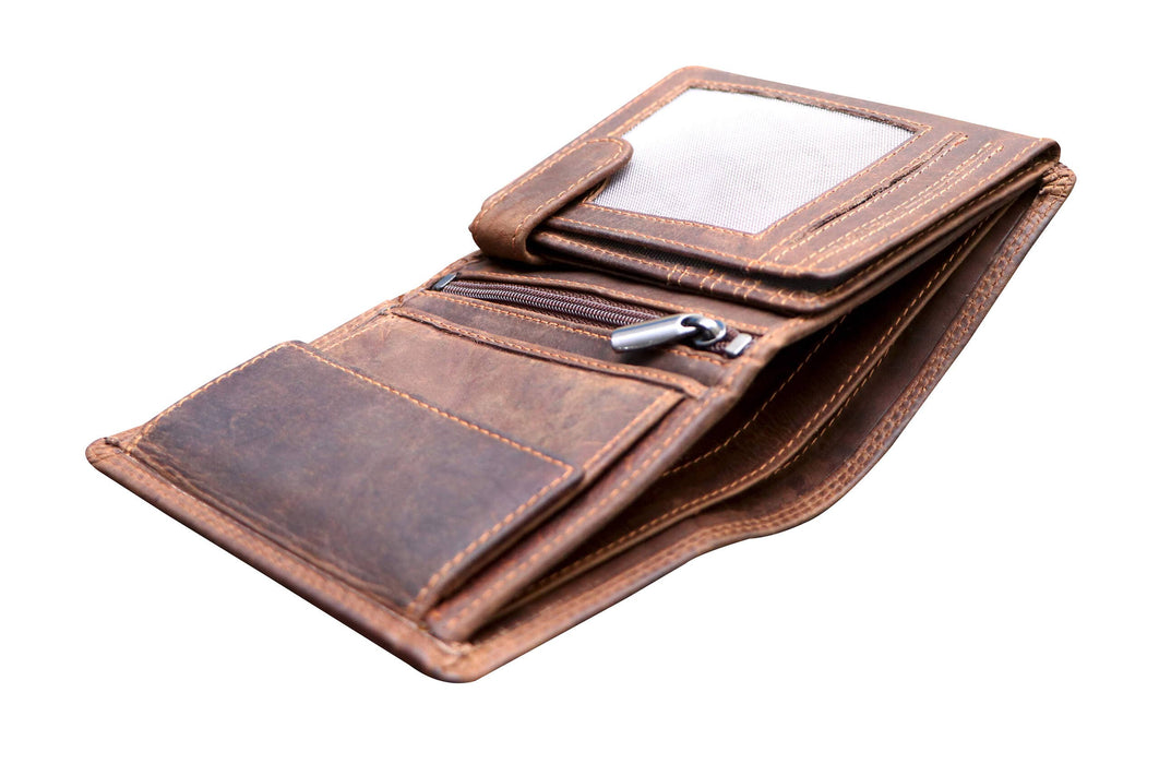 Men's Wallet RFID Protection Leather Vertical Wallet