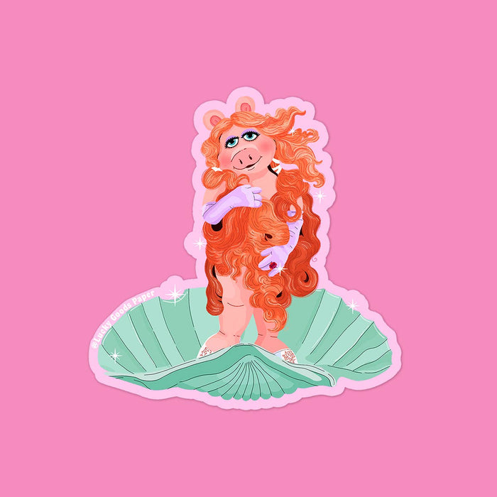 Piggy Goddess – Matte Vinyl Sticker - Mortise And Tenon