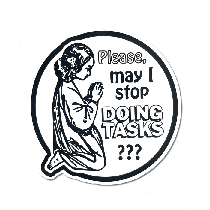 "Doing Tasks" Round Vinyl Sticker