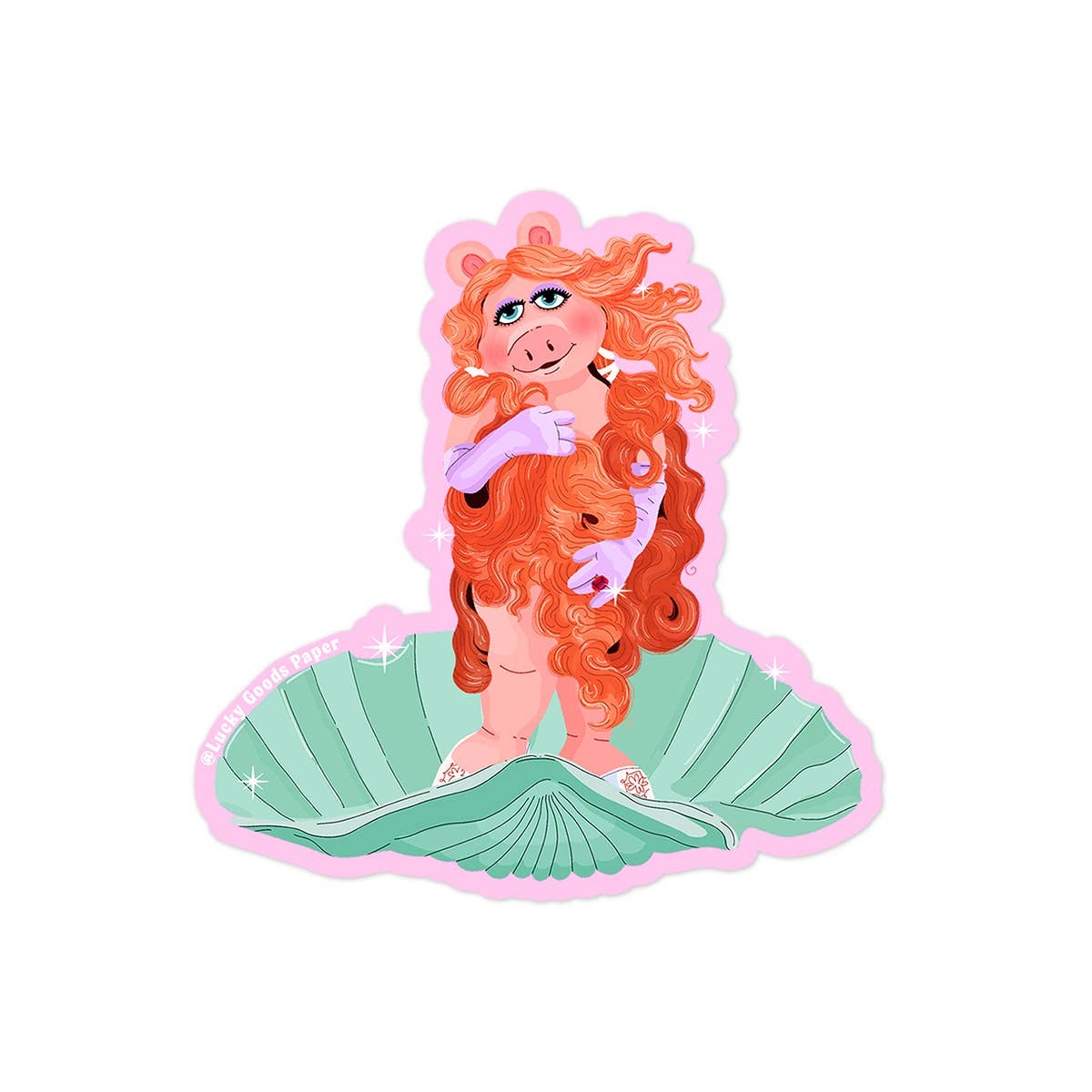 Piggy Goddess – Matte Vinyl Sticker - Mortise And Tenon