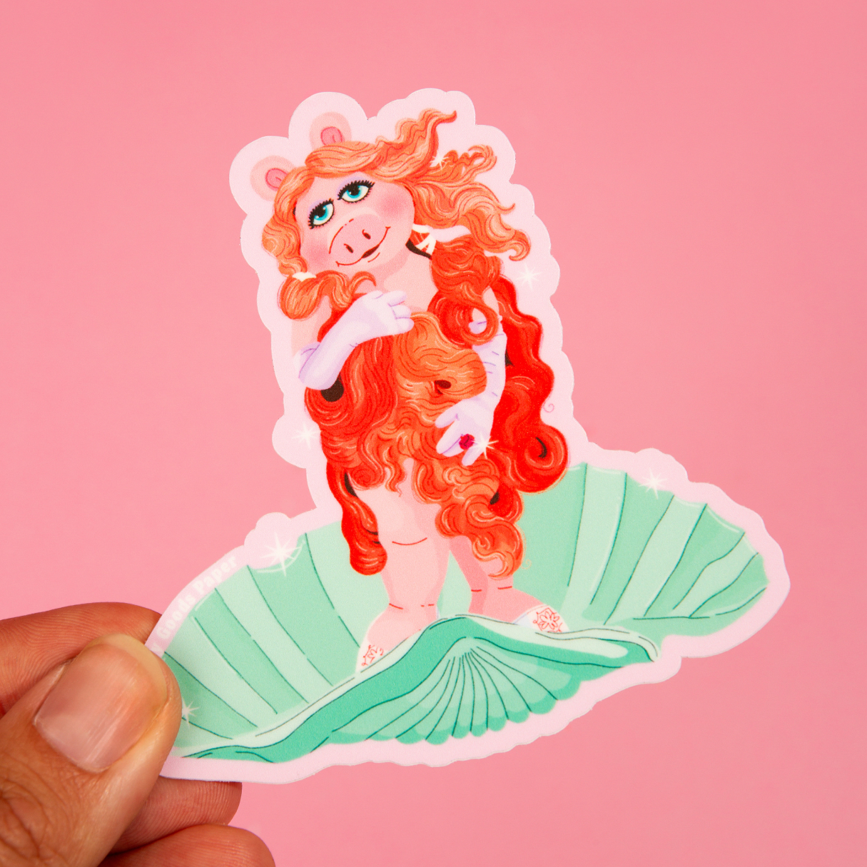 Piggy Goddess – Matte Vinyl Sticker - Mortise And Tenon