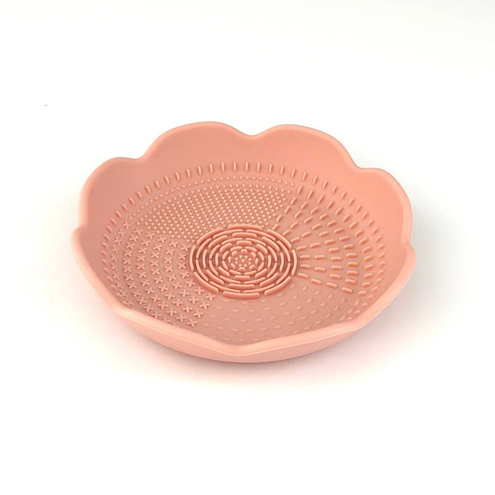 Brush Cleaning Dish Silicone Scalloped Soap Dish Dusty Rose
