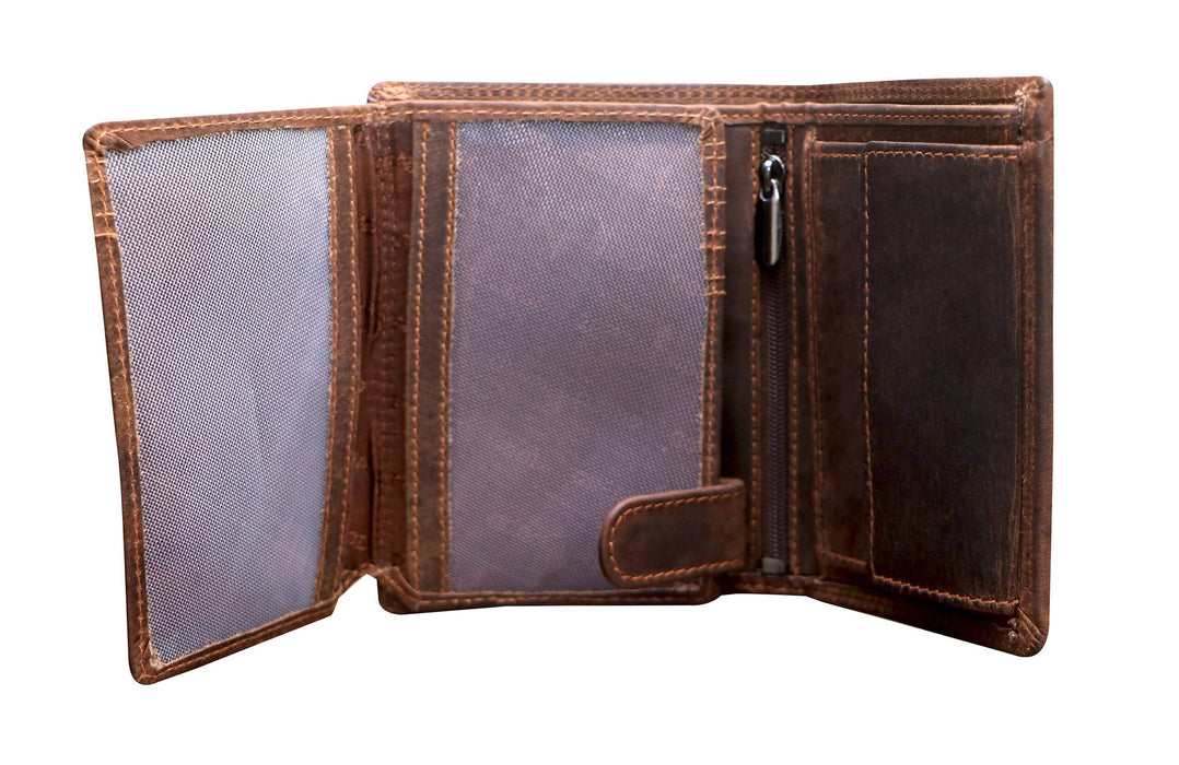 Men's Wallet RFID Protection Leather Vertical Wallet