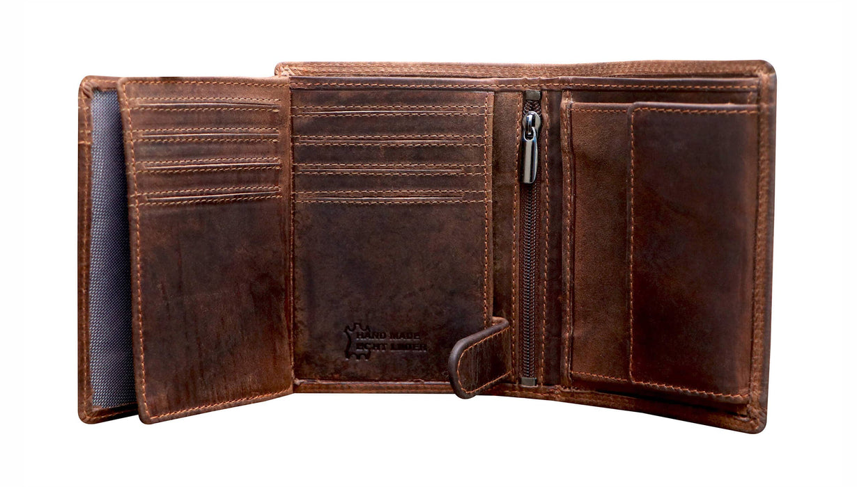 Men's Wallet RFID Protection Leather Vertical Wallet
