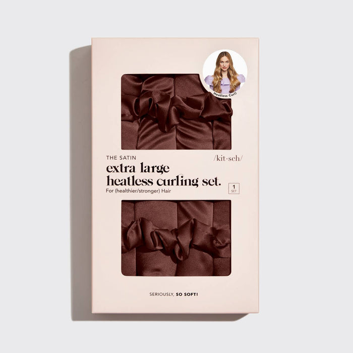 XL Satin Heatless Curling Set - Chocolate - Mortise And Tenon