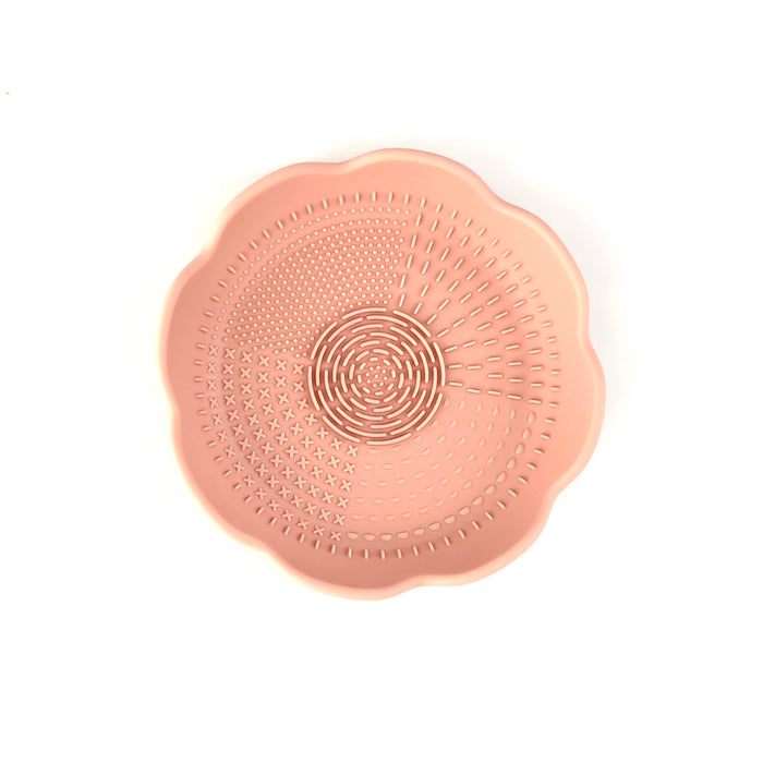 Brush Cleaning Dish Silicone Scalloped Soap Dish Dusty Rose