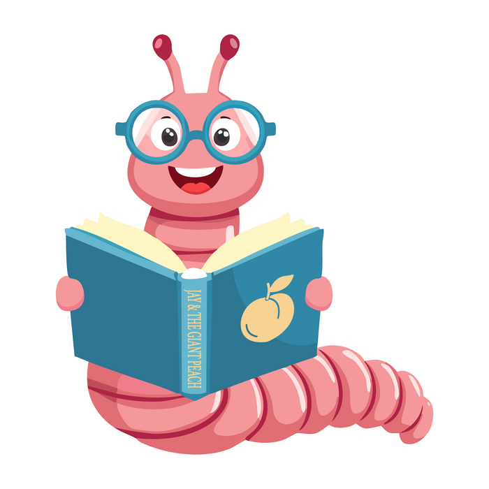 Bookworm Sticker 2.75"
