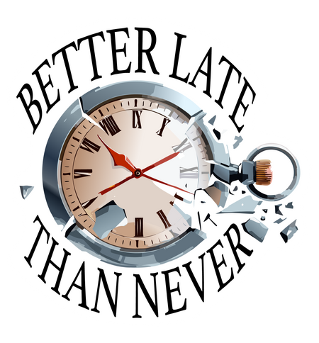Better Late Than Never (pocket watch) - Waterproof Sticker 2.75" - Mortise And Tenon