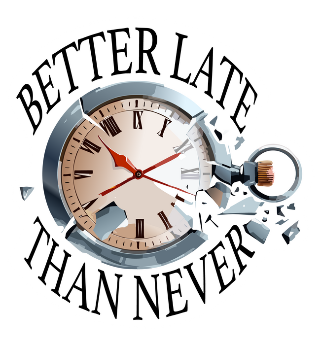Better Late Than Never (pocket watch) - Waterproof Sticker 2.75"