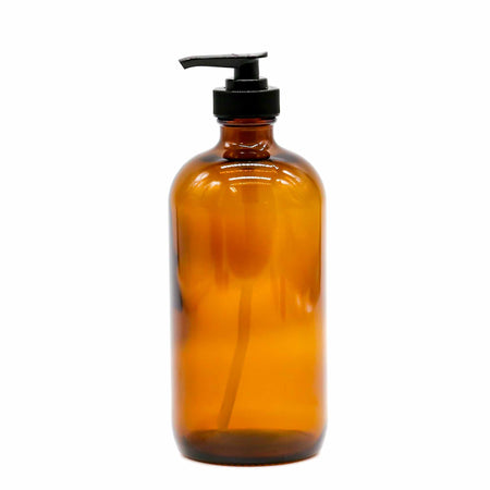 Amber Glass Bottle with Pump - Mortise And Tenon