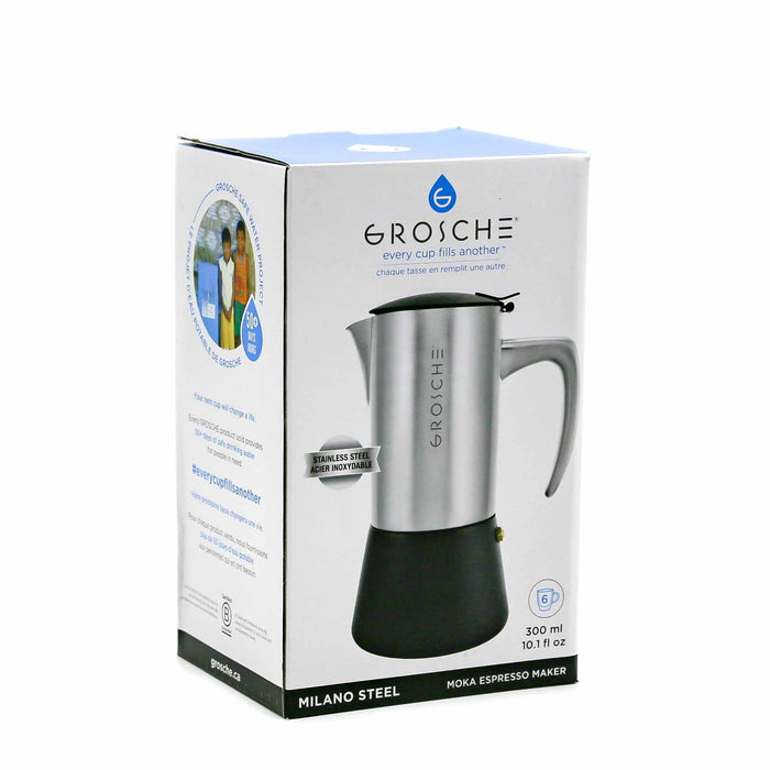 Grosche MILANO Stainless Steel Stovetop Espresso Maker - Mortise And Tenon
