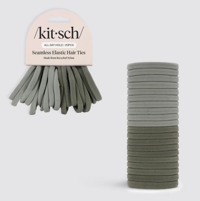 Kitsch Recycled Nylon Hair Elastics 20pc Set - 2 Colours