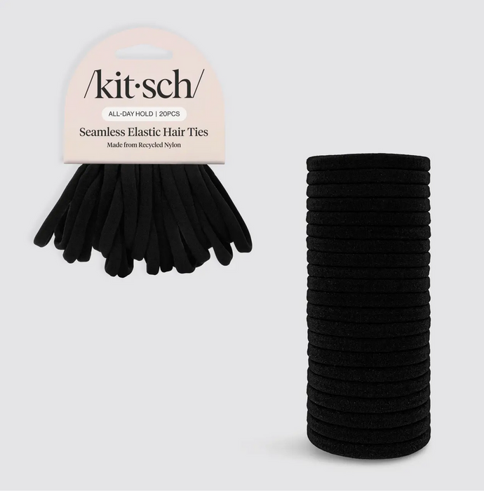 Kitsch Recycled Nylon Hair Elastics 20pc Set - 2 Colours