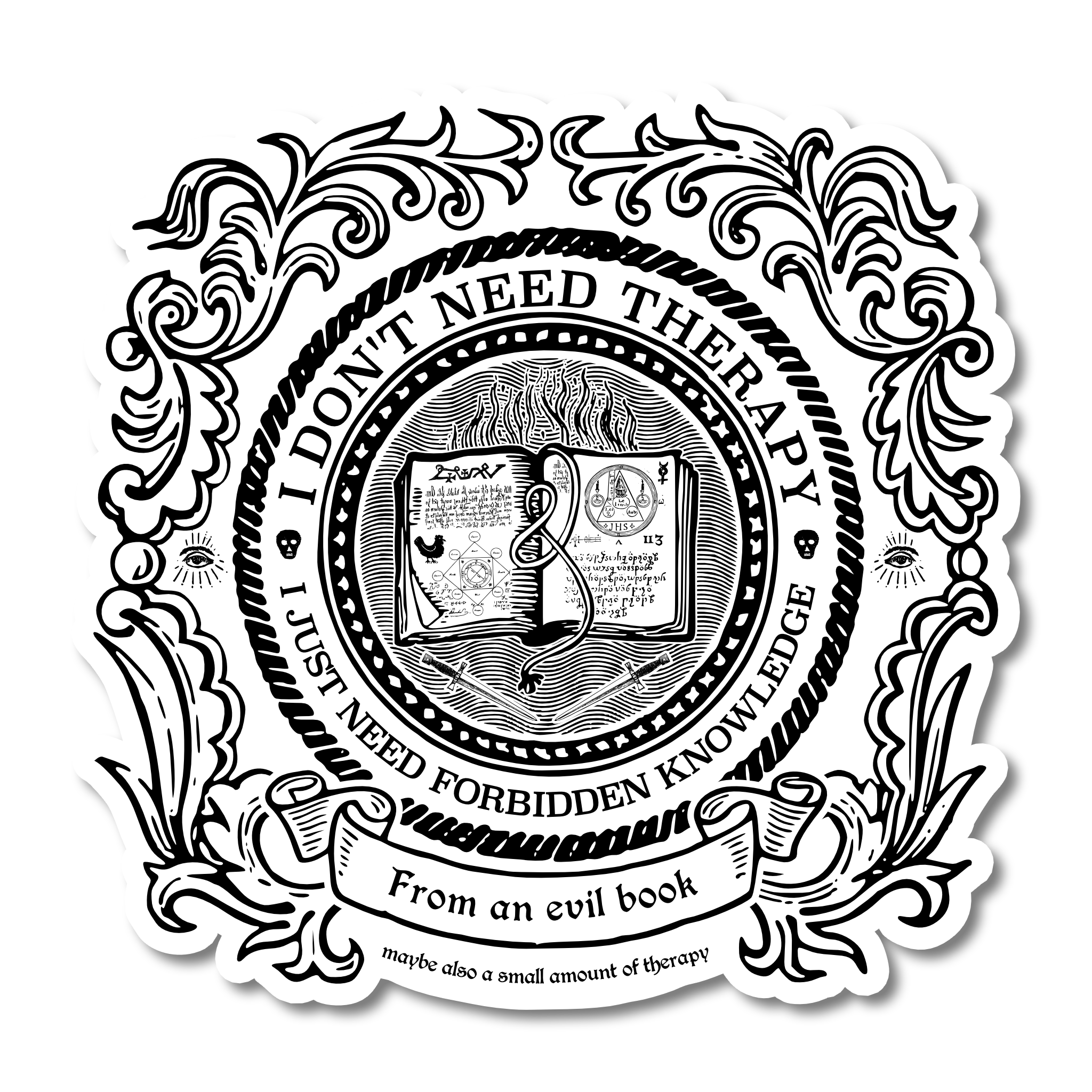 "Don't Need Therapy" Die-Cut Vinyl Sticker - Mortise And Tenon