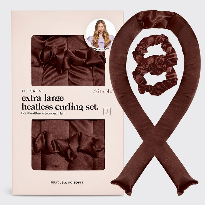 XL Satin Heatless Curling Set - Chocolate - Mortise And Tenon