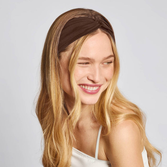 Recycled Fabric Wide Twist Headbands 2pc Set- Rosewood - Mortise And Tenon