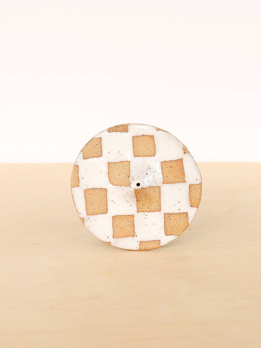 Checkerboard Ceramic Incense Holder - 2 Colours