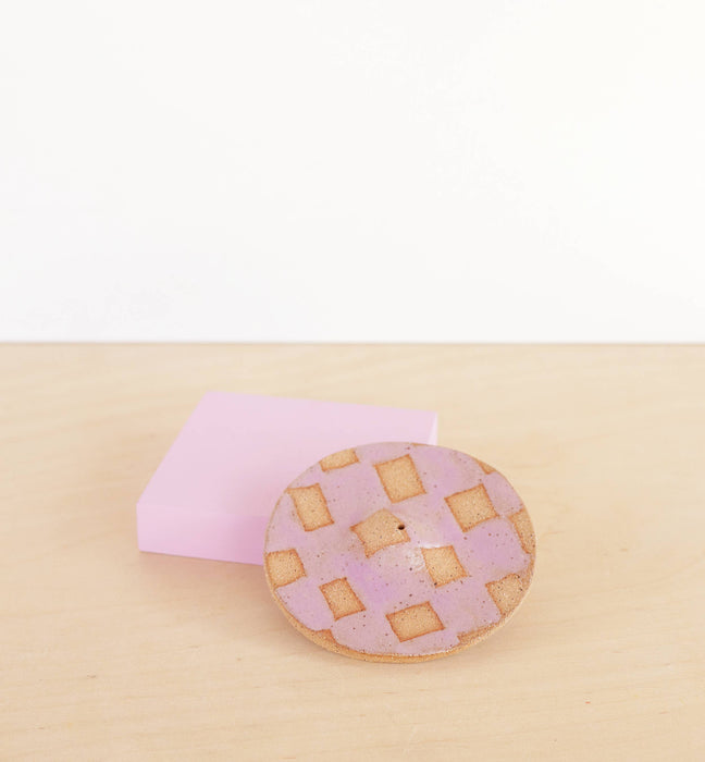 Checkerboard Ceramic Incense Holder - 2 Colours