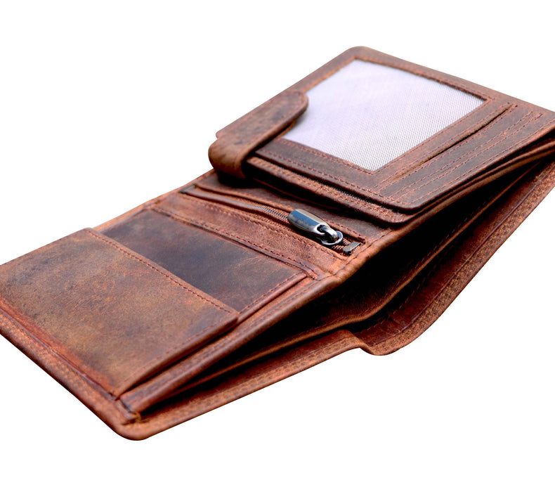 Men's Wallet RFID Protection Leather Vertical Wallet