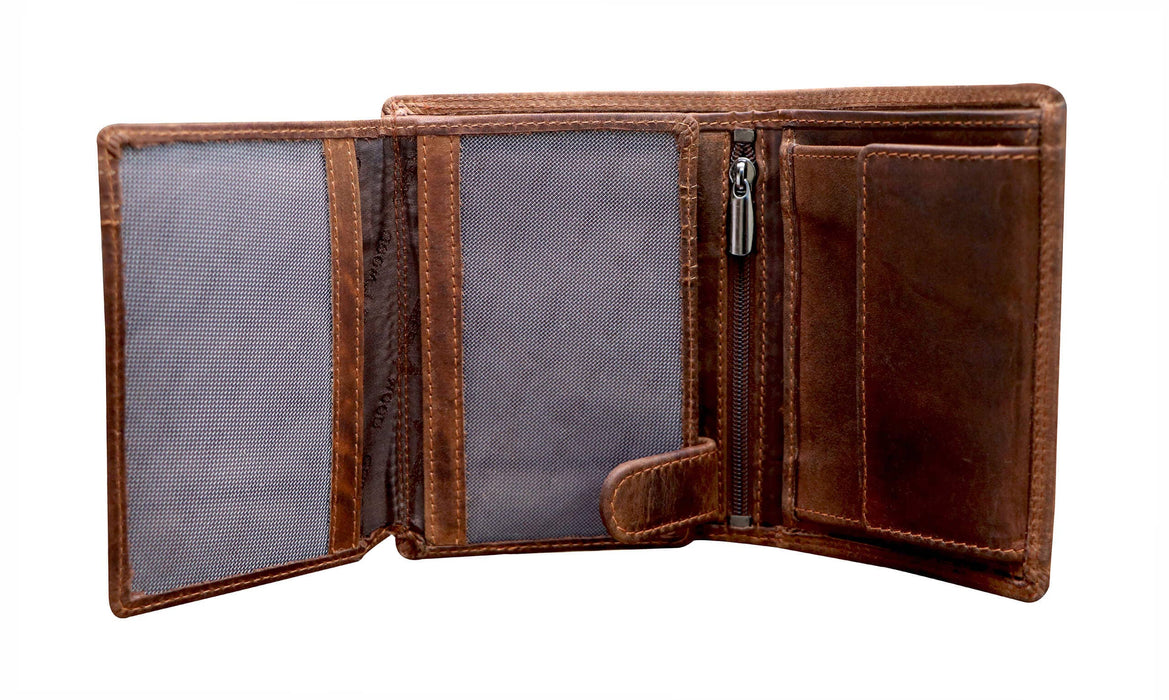 Men's Wallet RFID Protection Leather Vertical Wallet