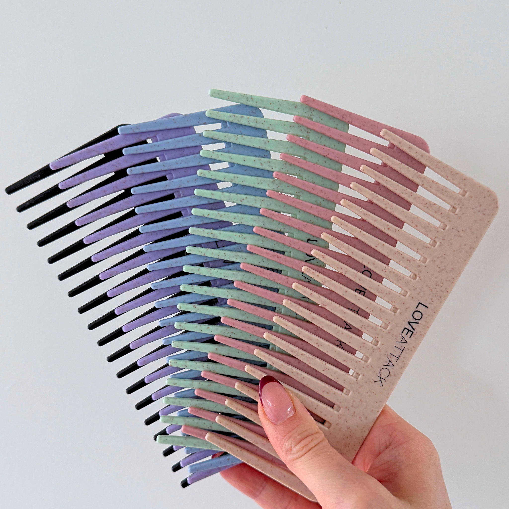 Wheat Straw Wide Tooth Wet/Dry Detangling Hair Combs - Mortise And Tenon