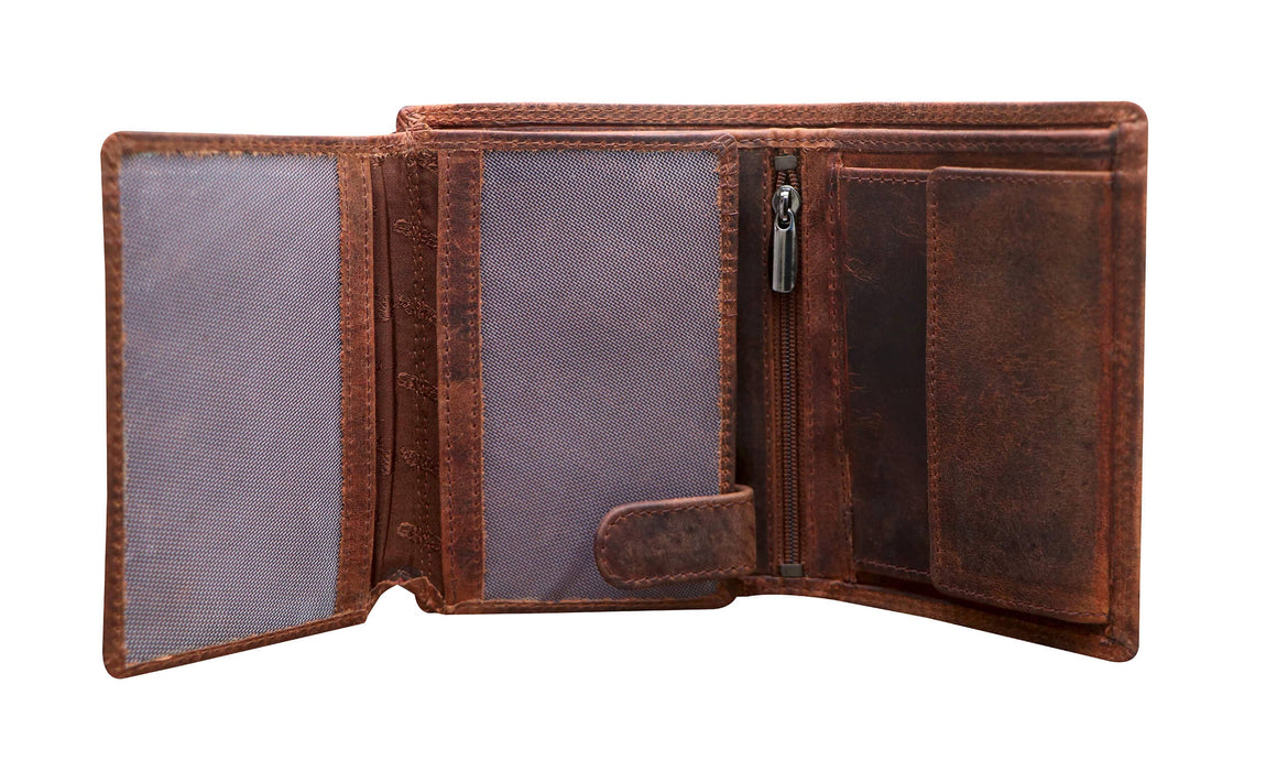 Men's Wallet RFID Protection Leather Vertical Wallet