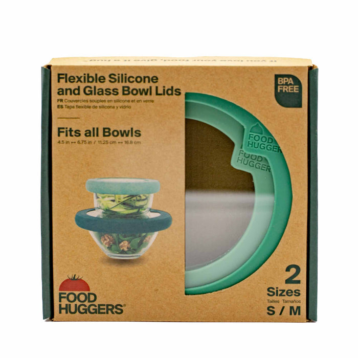 Food Huggers Flexible Silicone and Glass Bowl Lids - 2 Pack - Mortise And Tenon