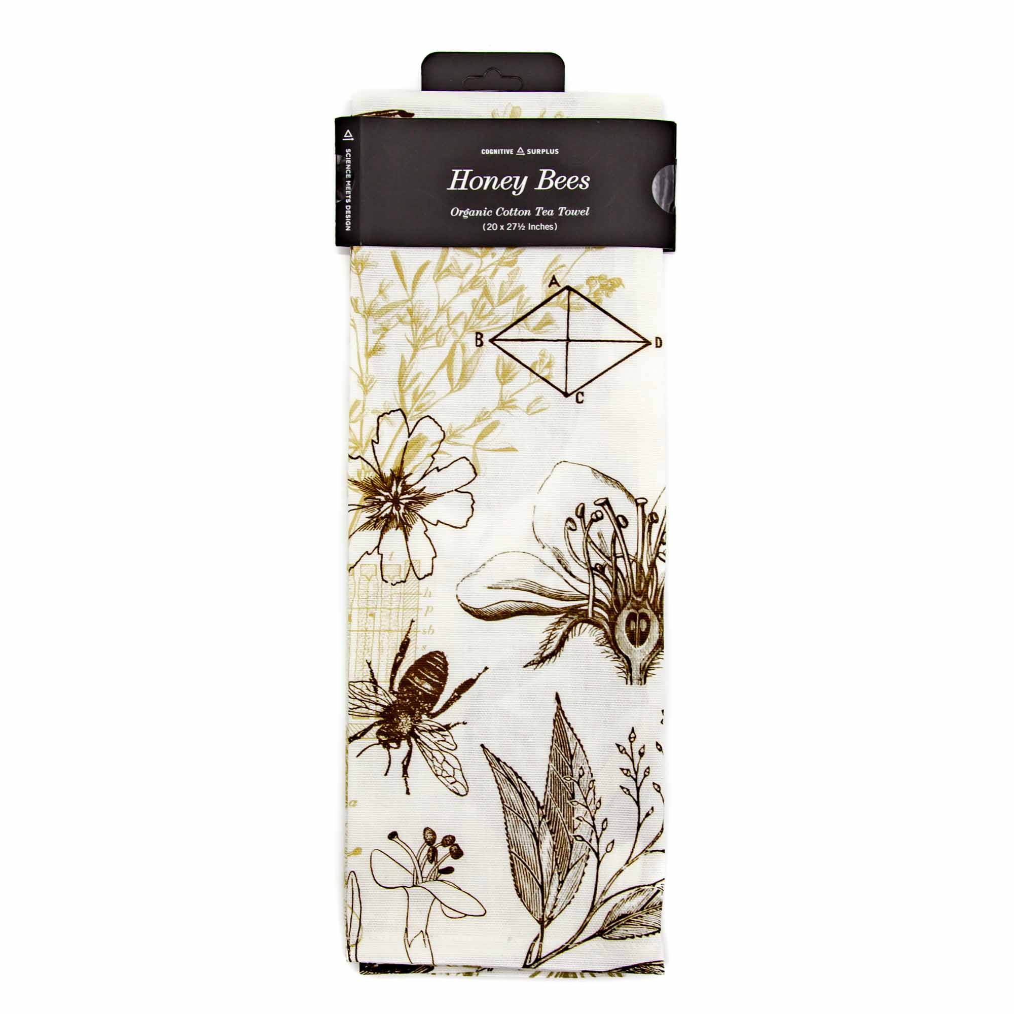 Honey Bee Printed Tea Towel - Mortise And Tenon