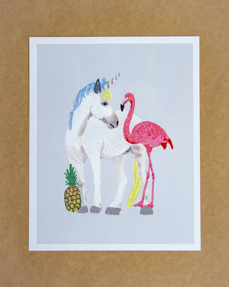 Front Paper Unicorn/Flamingo Print 8x10 - Mortise And Tenon