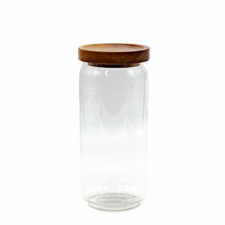 Borosilicate Glass Canister w Acacia Lid - 4 Sizes - Mortise And Tenon