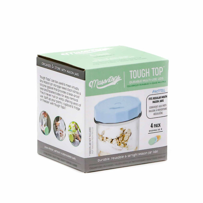 Mason Tops - Pastel Tough Top Plastic Mason Jar Lids - Mortise And Tenon