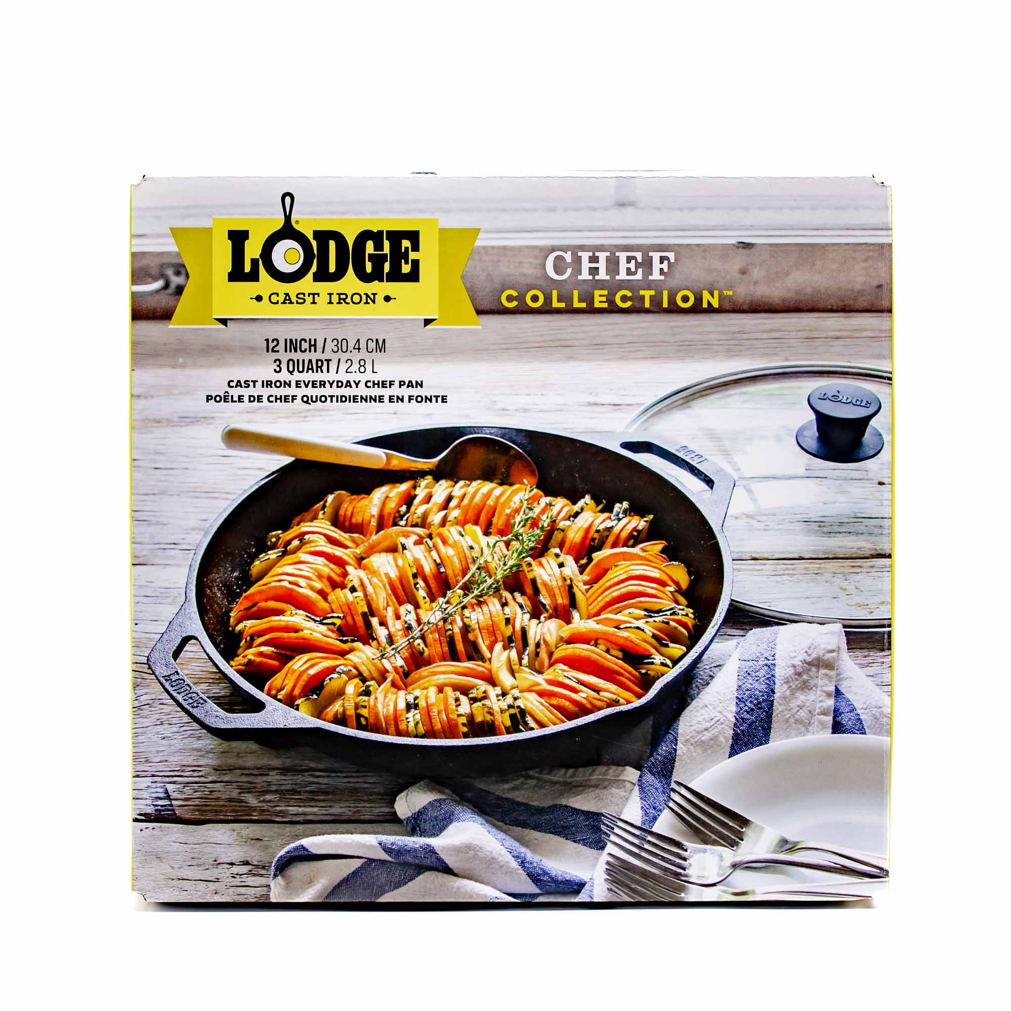 Lodge® Cast Iron Everyday Chef Pan with Lid – 12”