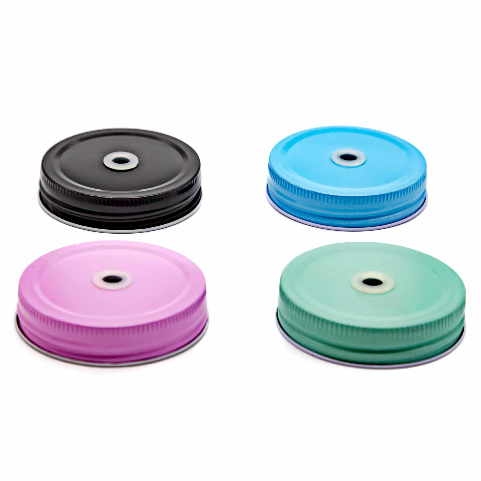 Mason Jar Lids with Straw Hole - 7 Colours - Mortise And Tenon