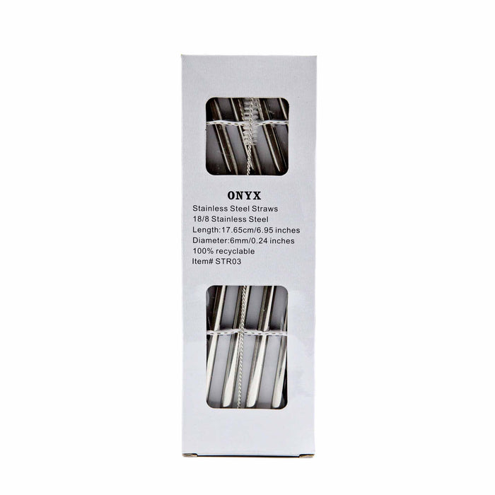 ONYX Stainless Steel Straw - 4 Pack with Straw Brush - Mortise And Tenon