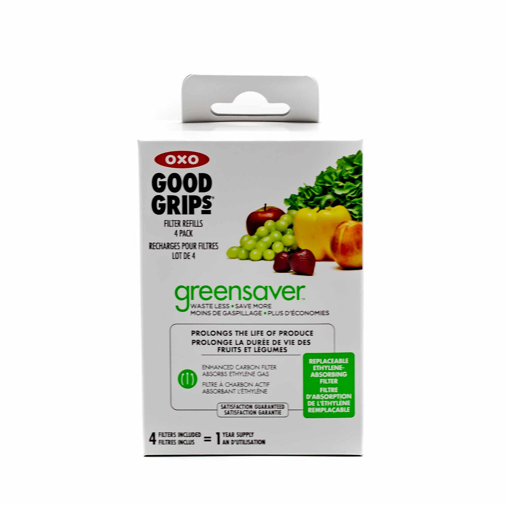 OXO Good Grips GreenSaver Carbon Filter Refills 4 Pack One Year Supply New