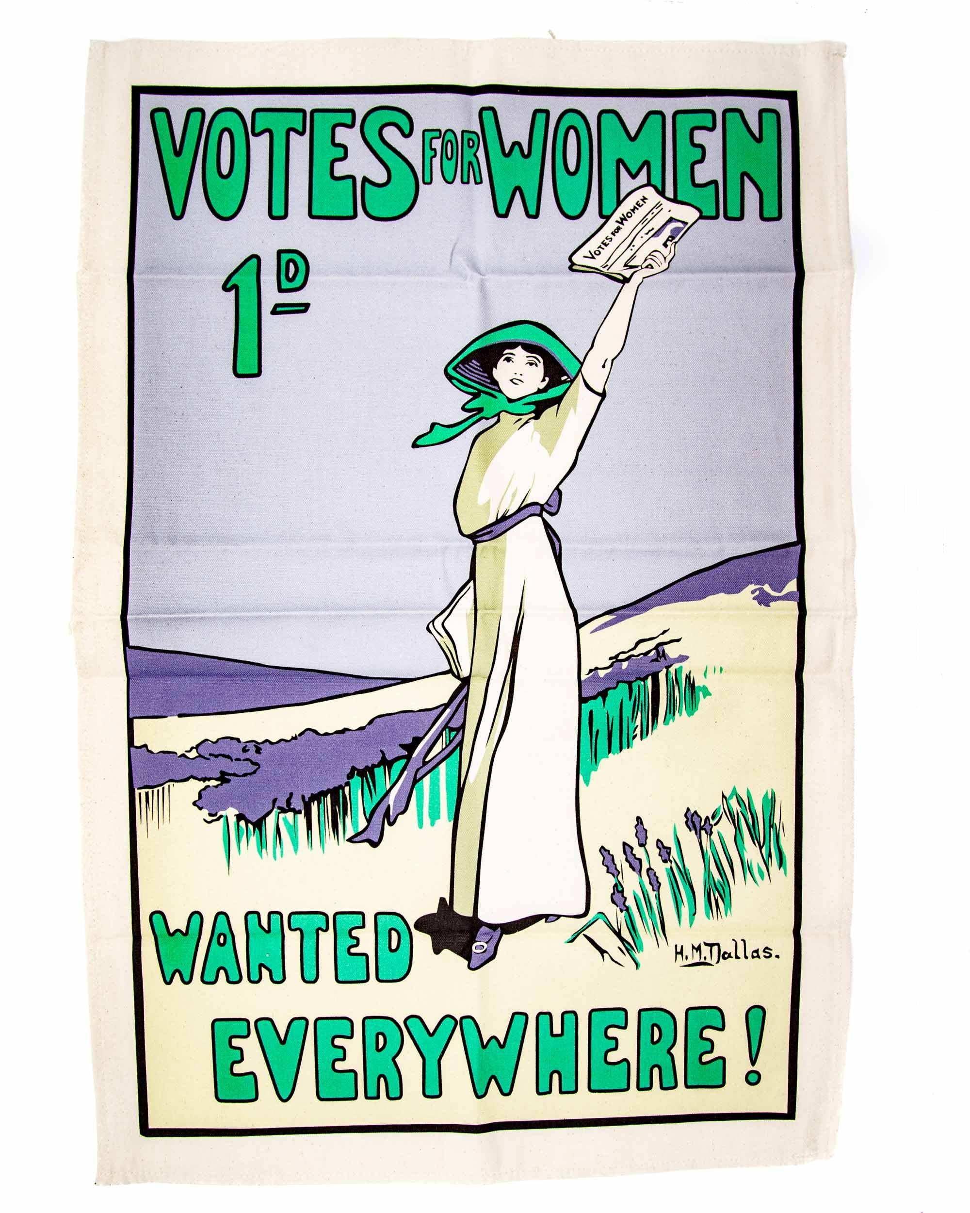 Radical Tea Towel - Votes for Women Wanted - Mortise And Tenon