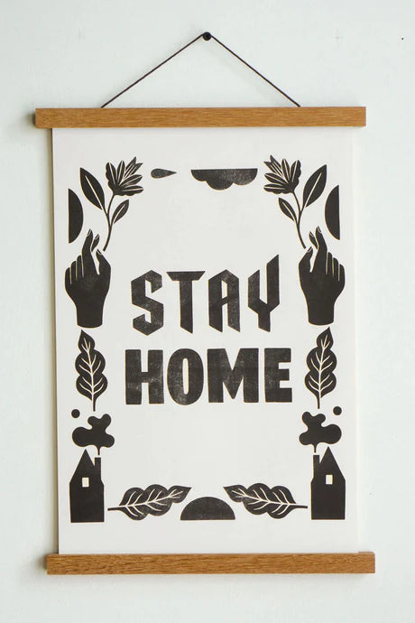 Stay Home Club - Stay Home (Type) Riso Print - Mortise And Tenon
