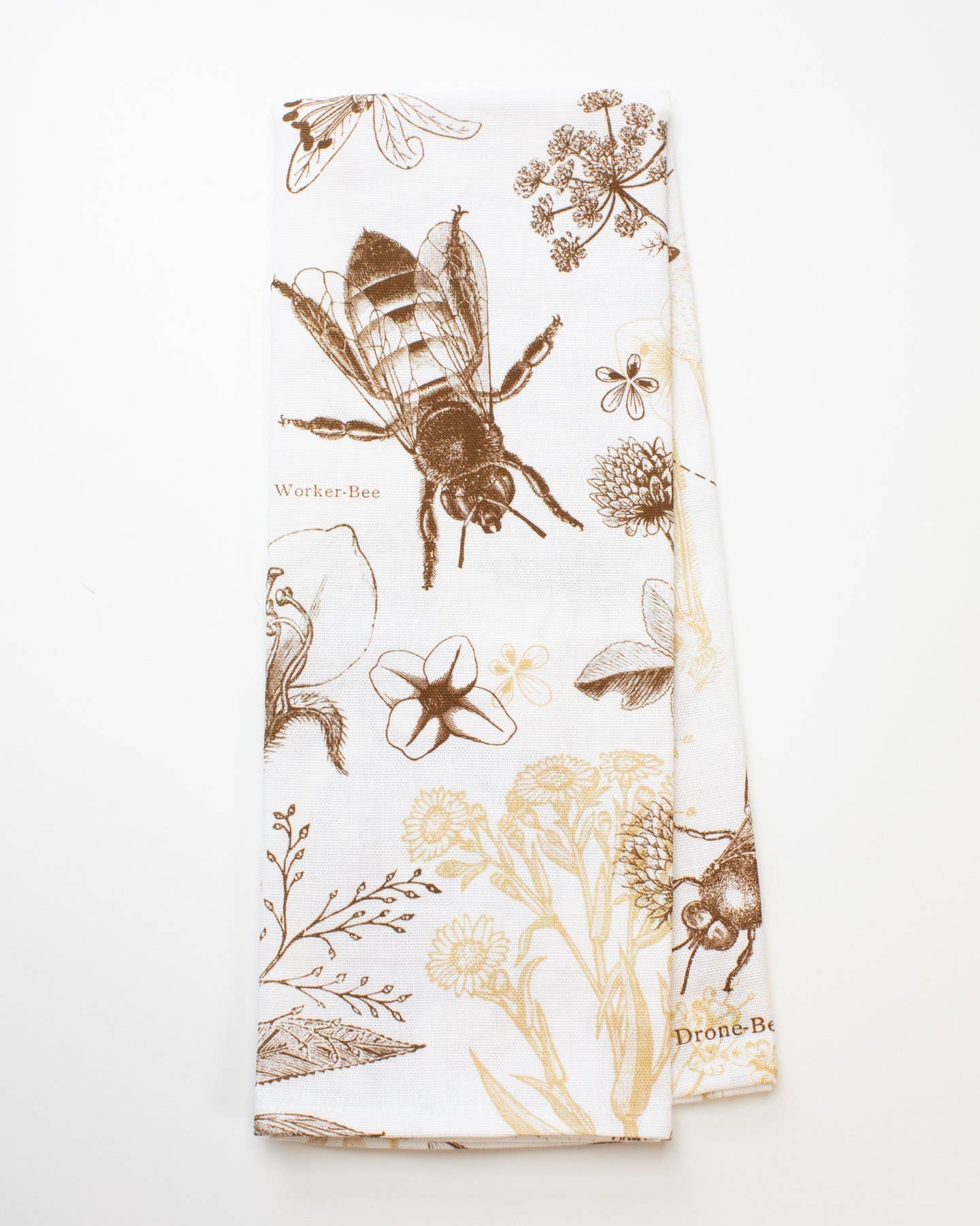 Honey Bee Printed Tea Towel - Mortise And Tenon