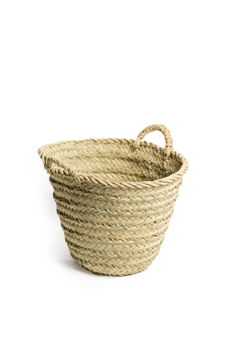 Handmade Palm Leaf Basket - Mortise And Tenon