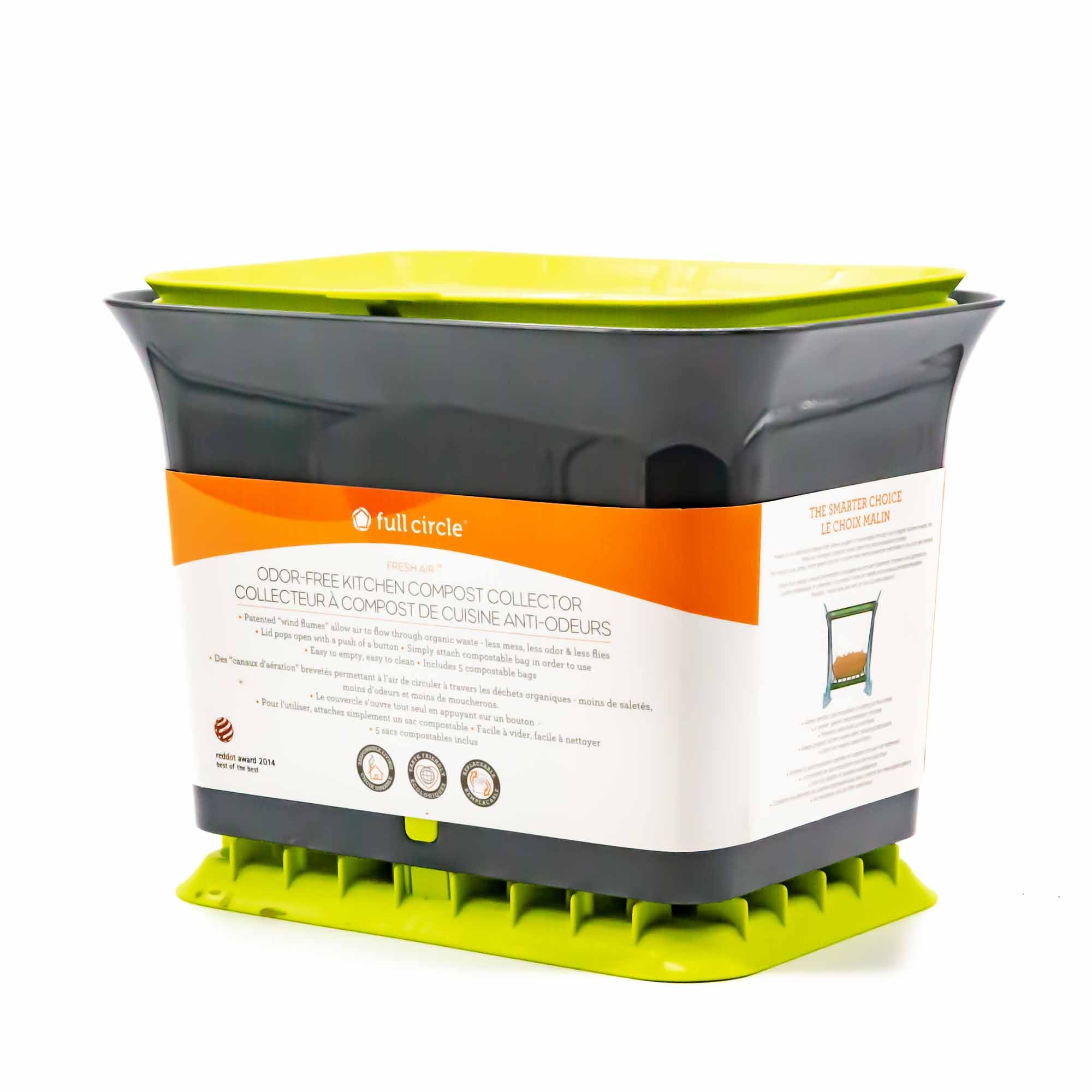 Full Circle Fc11302-s Scrap Happy Scrap Collector & Freezer Compost Bin, Slate