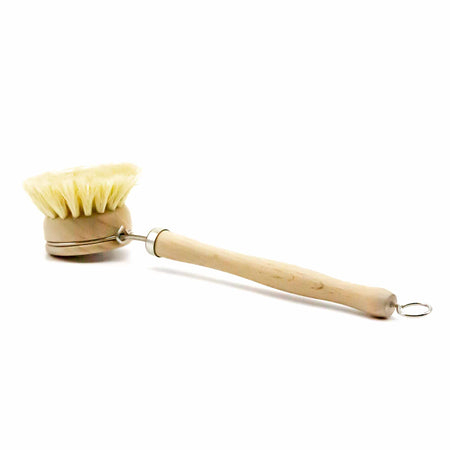 Dish Brush - White Teakwood & Agave Fibre / Replacement Head - Mortise And Tenon